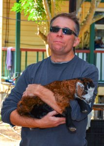 Rescued baby goat Lucy and Brad