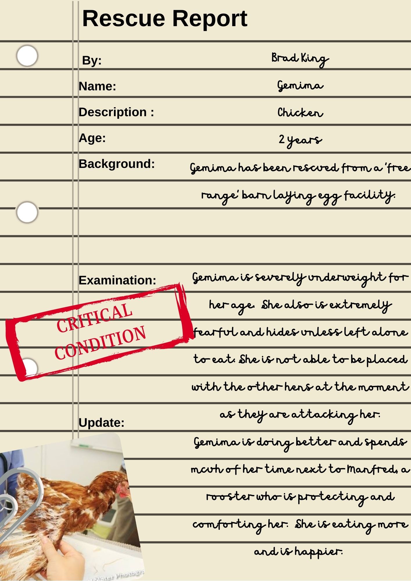 Gemima Rescue Report