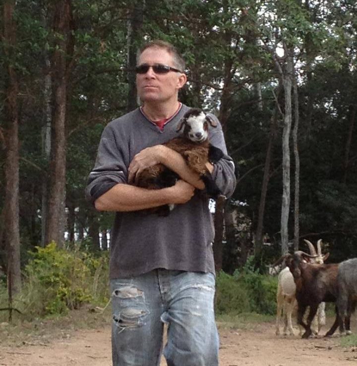 Rescued goat Lucy and Brad