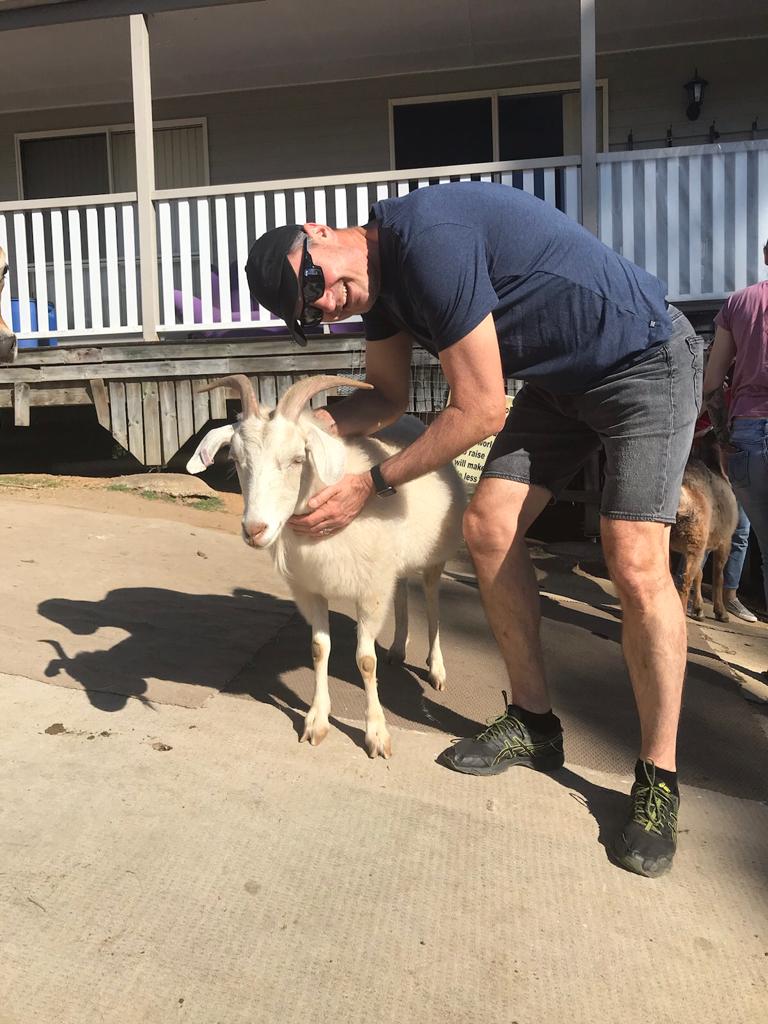 Paul Robinson and goat