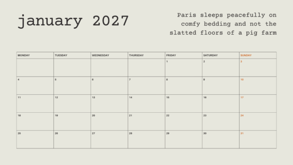 2027 Calendar - Image 3